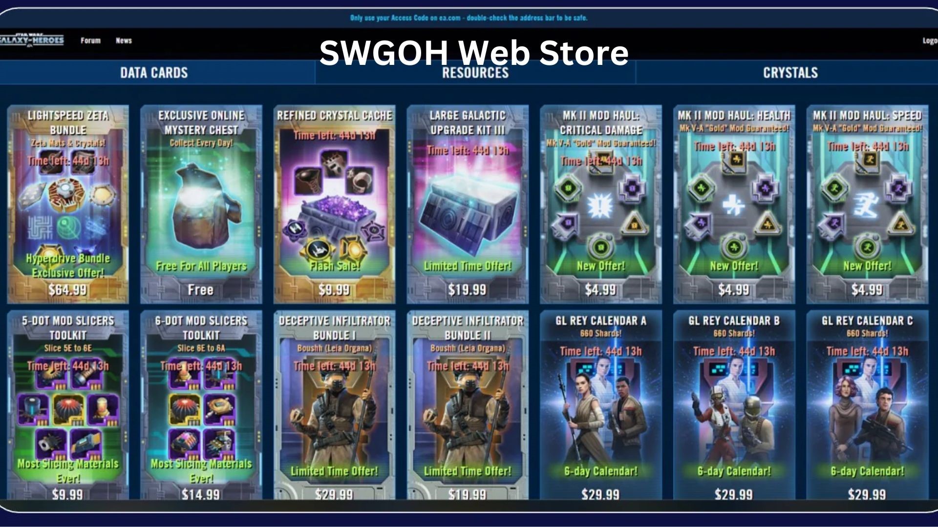 swgoh web store